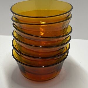 Vintage, French Duralex Amber Ramekins, MCM Retro Glassware 1970's